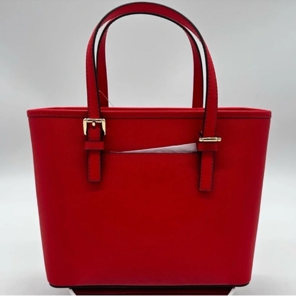 Michael Kors Jet Set Travel Extra-Small Top Zip Tote Bag Red - Picture 6 of 9